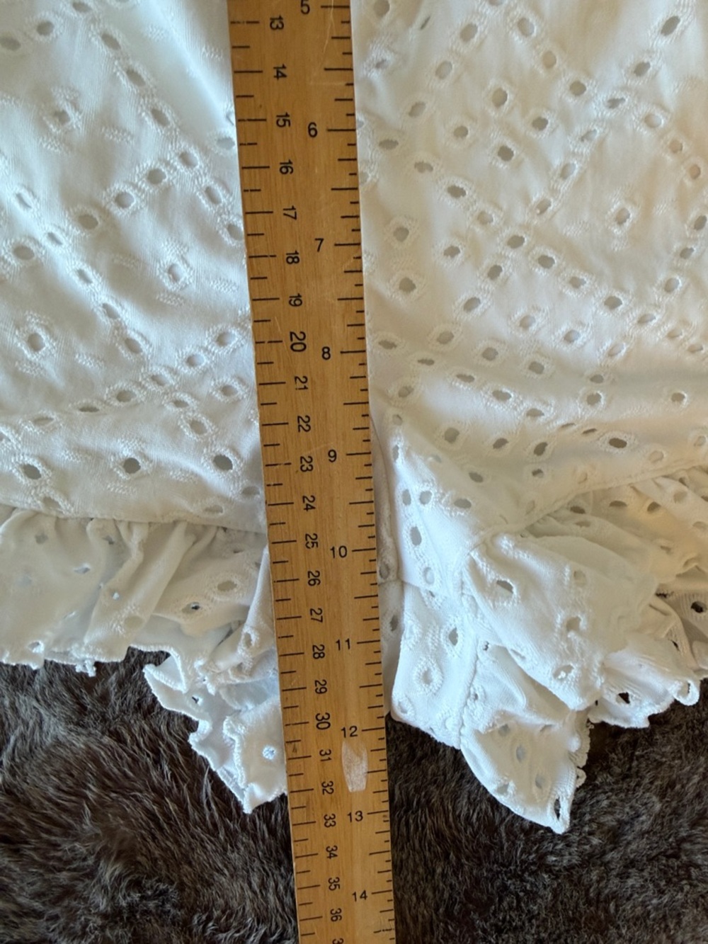 Vero Moda Cream Eyelet Ruffle Mini Skirt - Picture 7 of 8